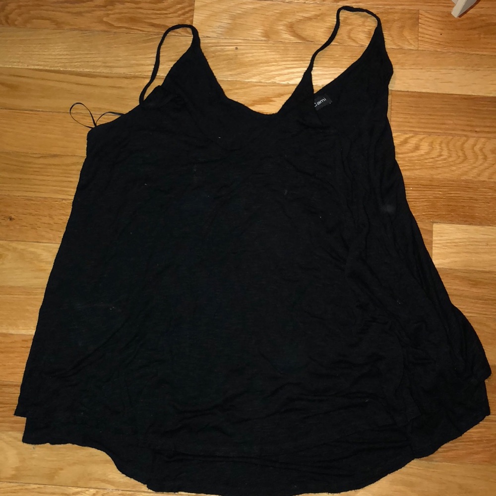 Black Cami Loose Fitting Tank Top